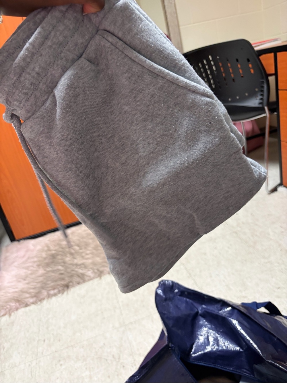 Gray Knit Drawstring Shorts